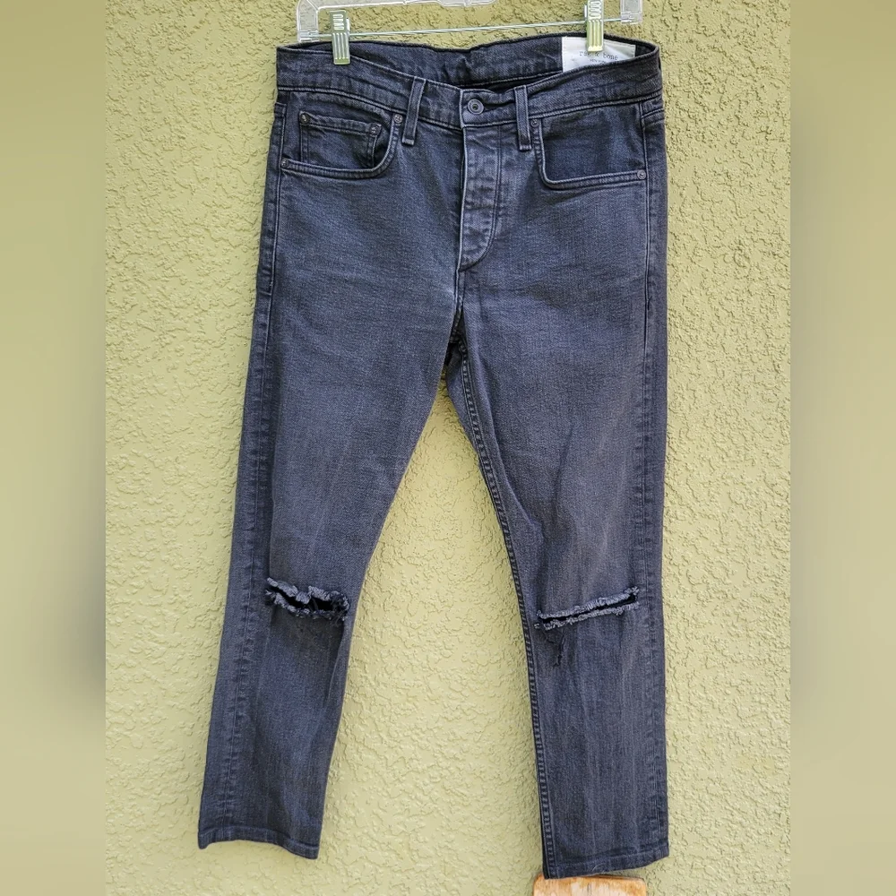 rag & bone  Black Fit 1 Rinse Wash Stretch Extra-Slim Jeans